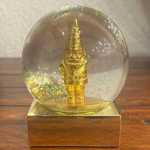 Golden Gnome Snow Globe